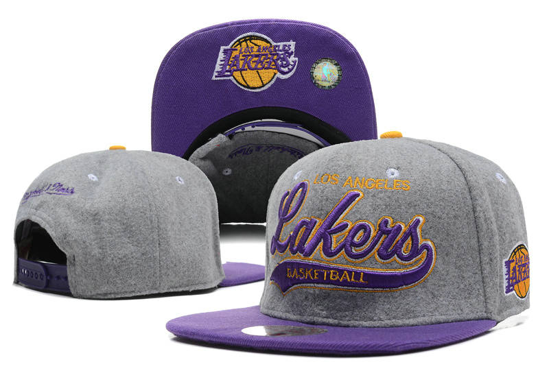 Los Angeles Lakers Grey Snapback Hat DF 0512